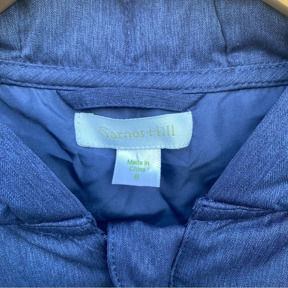Garnet Hill Dark Blue Puffer Down Coat with hood. Zipper front size 6 NWOT - Picture 4 of 11